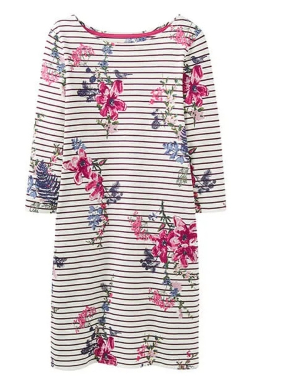Joules Stripe Floral Cotton Dress